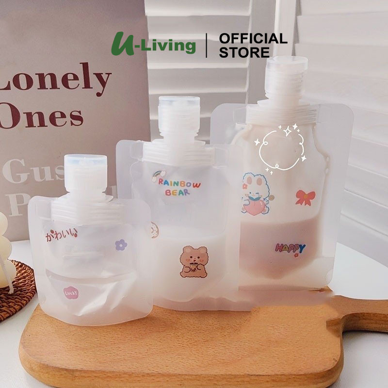 U-Living Travel Botol Refill Tempat Sabun Cair Botol Sabun Travel Plastik Fliptop Travel Bottle Cosm