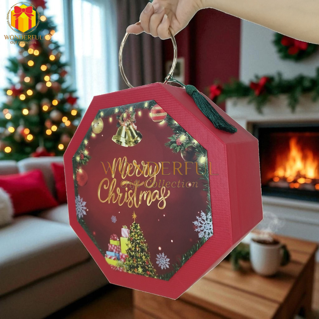 

Hardbox Natal Octagonal Model Lemari Tenteng GIft Box Hampers Premium NT-OCT01