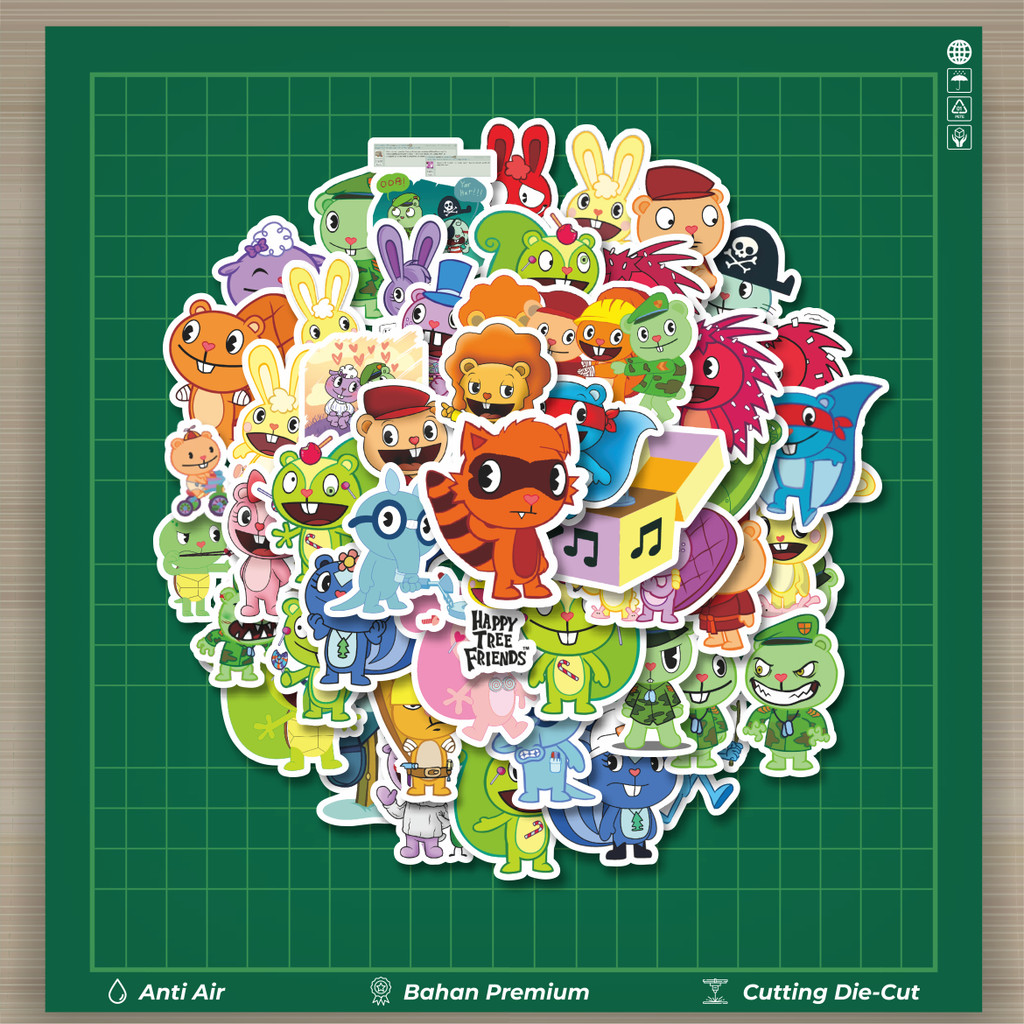 

HOT 50 PCS STIKER Kartun Series Happy Tree Friends Mix 2 Fashion Cars Decal Dingin Kartu Album Custom Vinyl Anti Air- Sticker Aesthetic Buku Journal Koper Casing HP Tablet Laptop Helm Motor Botol Minum