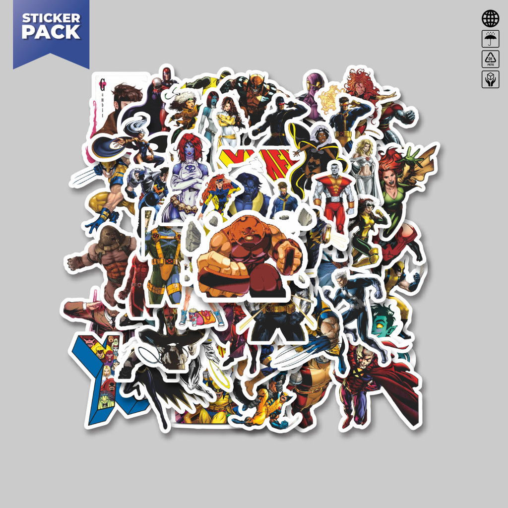 

[100PCS]Stiker Pack Stiker Marvel Series Character X MEN Kartun Mix Aesthetic Vinyl Anti Air Dekorasi Sticker Laptop Buku Journal Koper Helm Casing HP Gitar Helm Skateboard