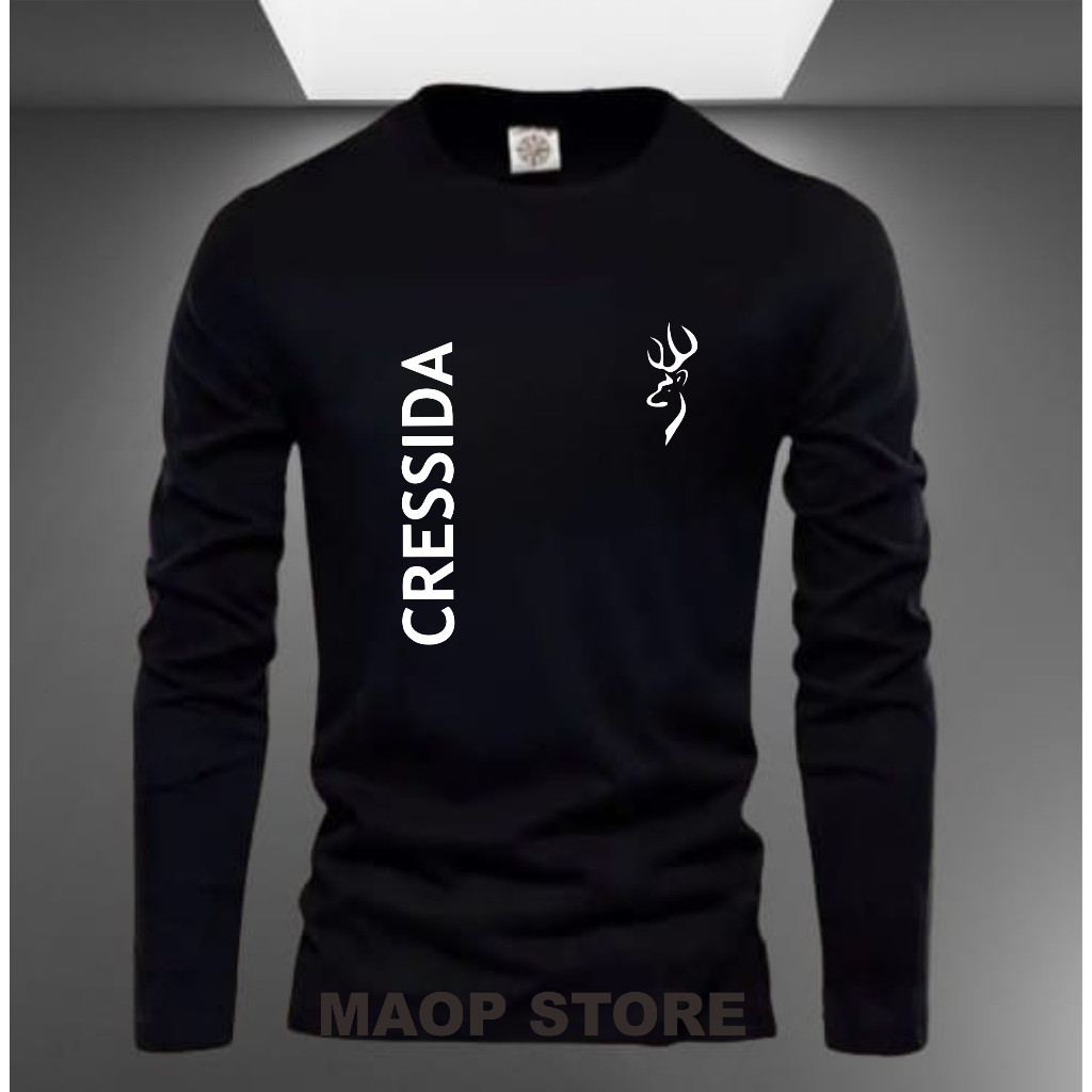 Kaos Lengan Panjang Koas Pria Wanita Kaos Distro Lengan Panjang CRESSIDA Kirikanan White