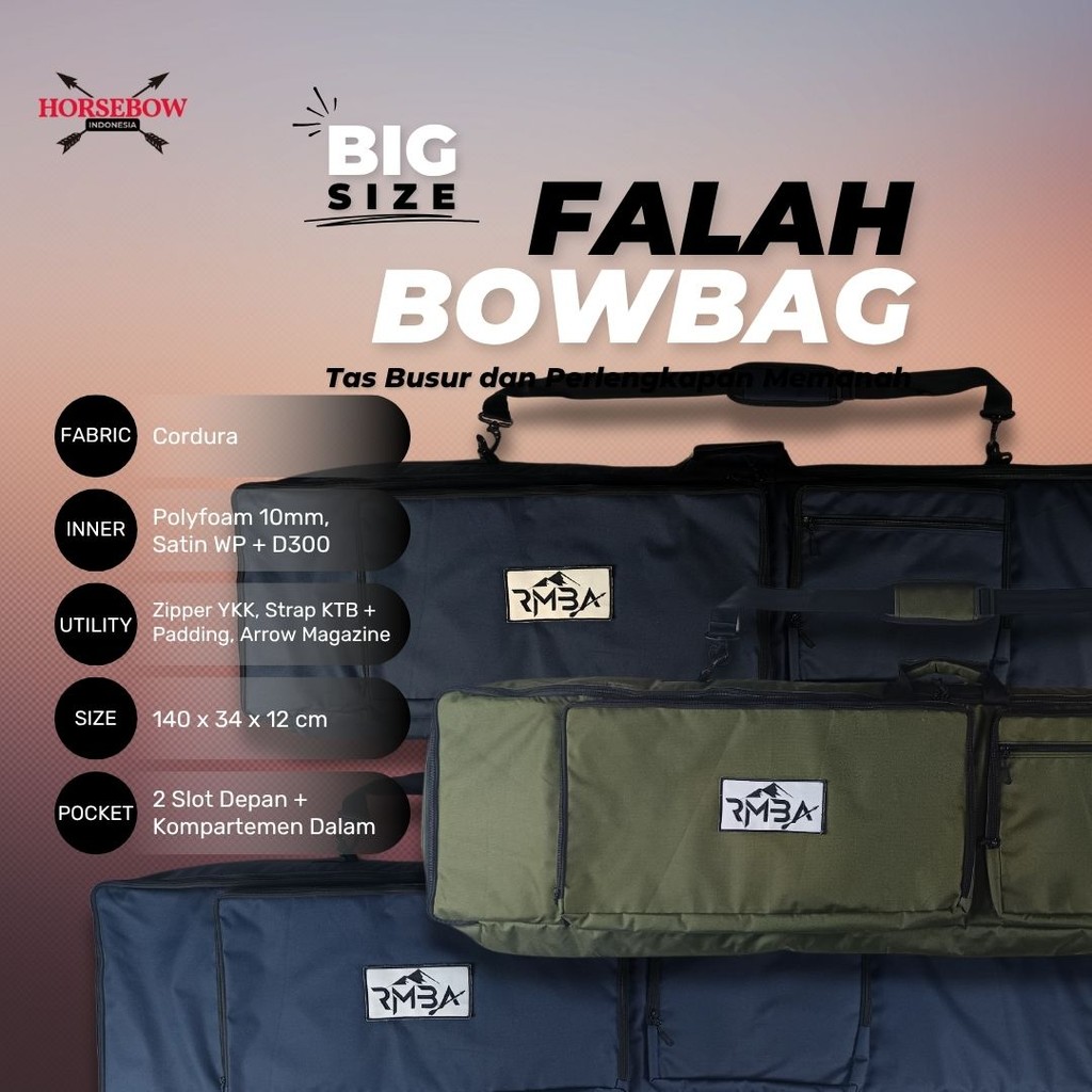 Tas Busur Panah Premium Big Size / Tas Horsebow Berkualitas / Bow Bag Big Size / Tas Panahan Water R