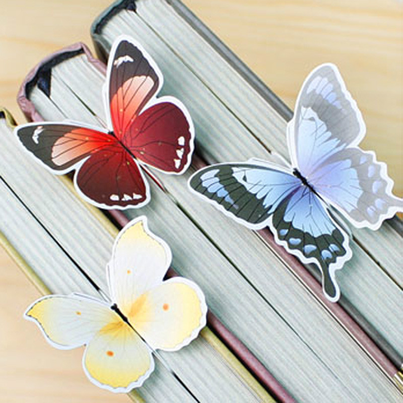 

1 Set Bookmark Butterfly Style Teacher's Gift Book Marker Stationery Gift Realistic Cute Kawaii Cartoon 3d Bookmark