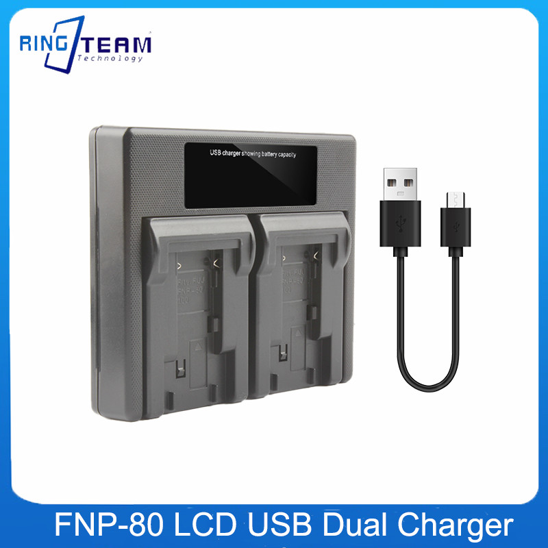 NP-80 FNP-80 NP80 Battery LCD USB Dual Charger for Fujifilm FINEPIX 1700Z 2700 2900Z 4800 4900 6800 