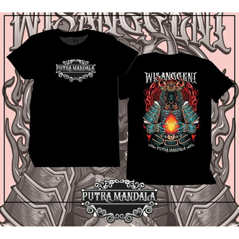 Kaos putra mandala new Wisanggeni dewasa baju atasan T-shirt pakaian pria banteng samurai seni buday