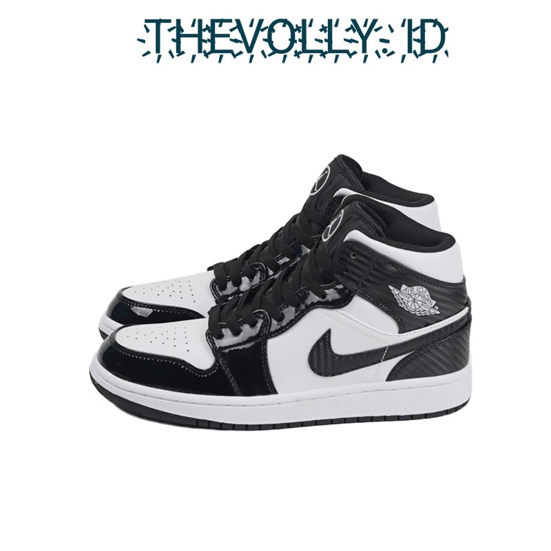 Sepatu Nike Air Jordan 1 Mid All Star Carbon Black White BNIB Original / Sneakers Pria