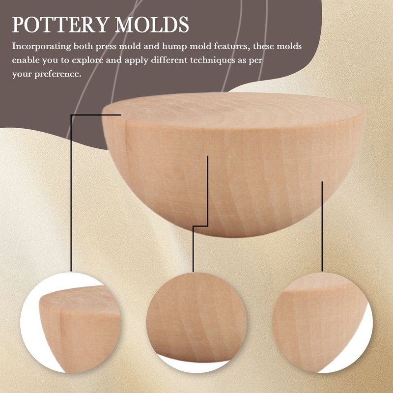 

X11AA Pottery Tools Hemispherical/Semi-Circular Modeling Mold DIY Round Ceramic Bowl/Basket Teaching Tools Diameter 7cm