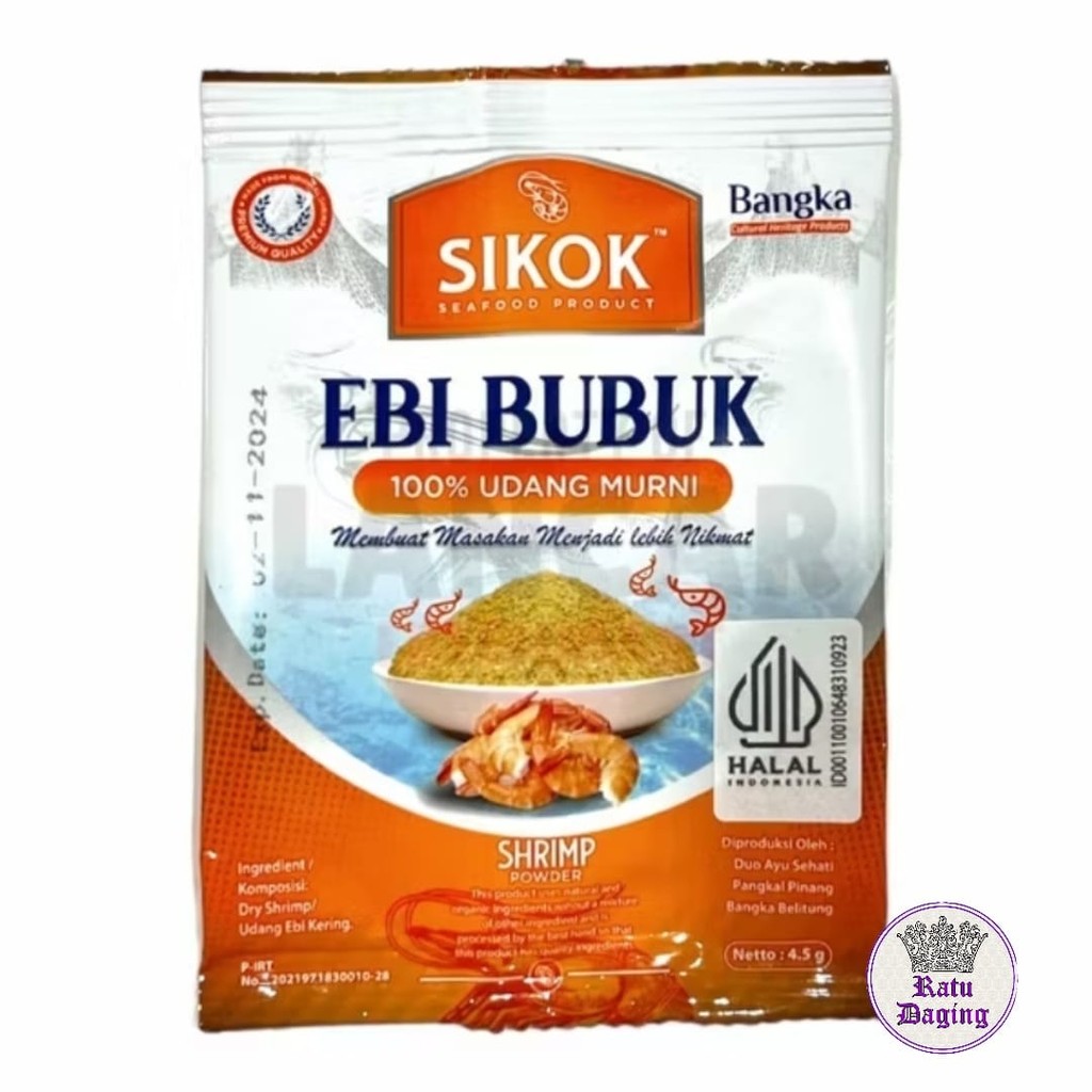 

SIKOK Ebi Bubuk Sachet 4,5gr Ebi Udang Bubuk Khas Bangka Halal
