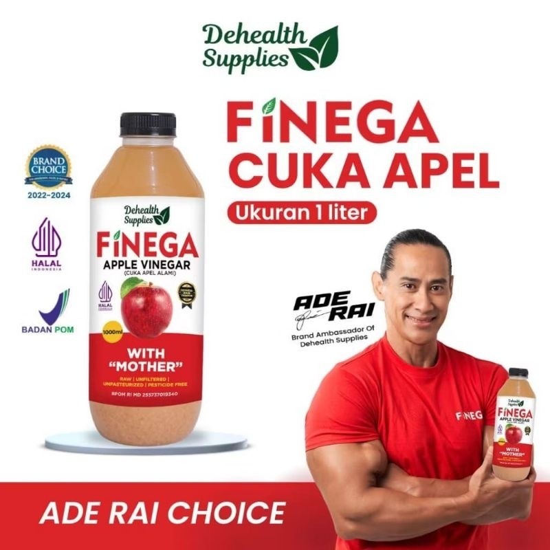

Dehealth Supplies FINEGA VINEGA CUKA APEL 1L(1 Liter) KEMASAN BOTOL PLASTIK/VINEGA CUKA APEL 1 LITER
