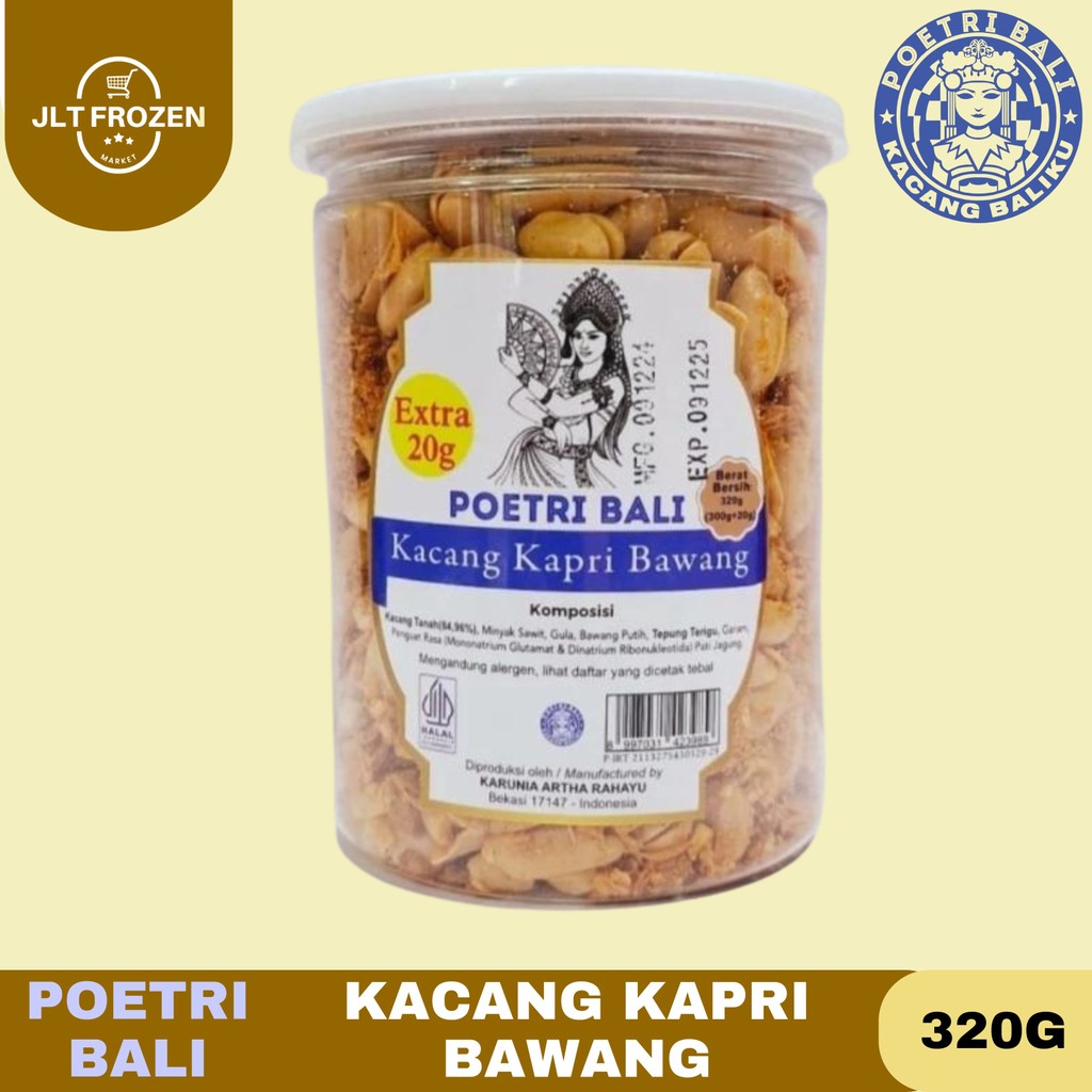 

Poetri Bali Kacang Kapri Bawang 320g / Cemilan Kacang Kapri Rasa Bawang