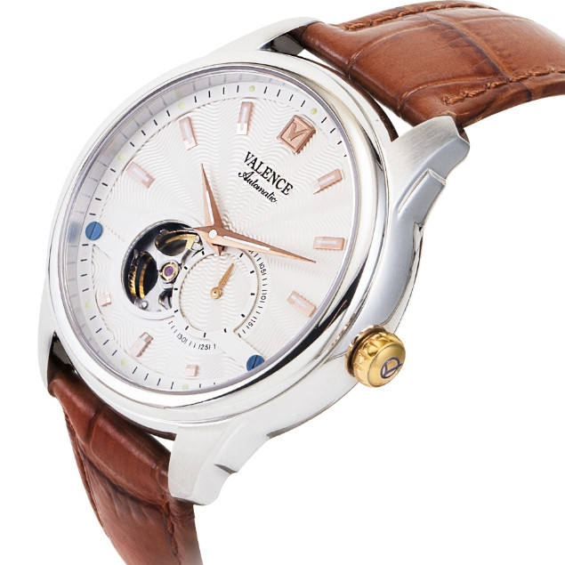 Jam Tangan Pria VALENCE JULIUS Skeleton Automatic Waterproof VC-040 dengan Tali Kulit Sapi