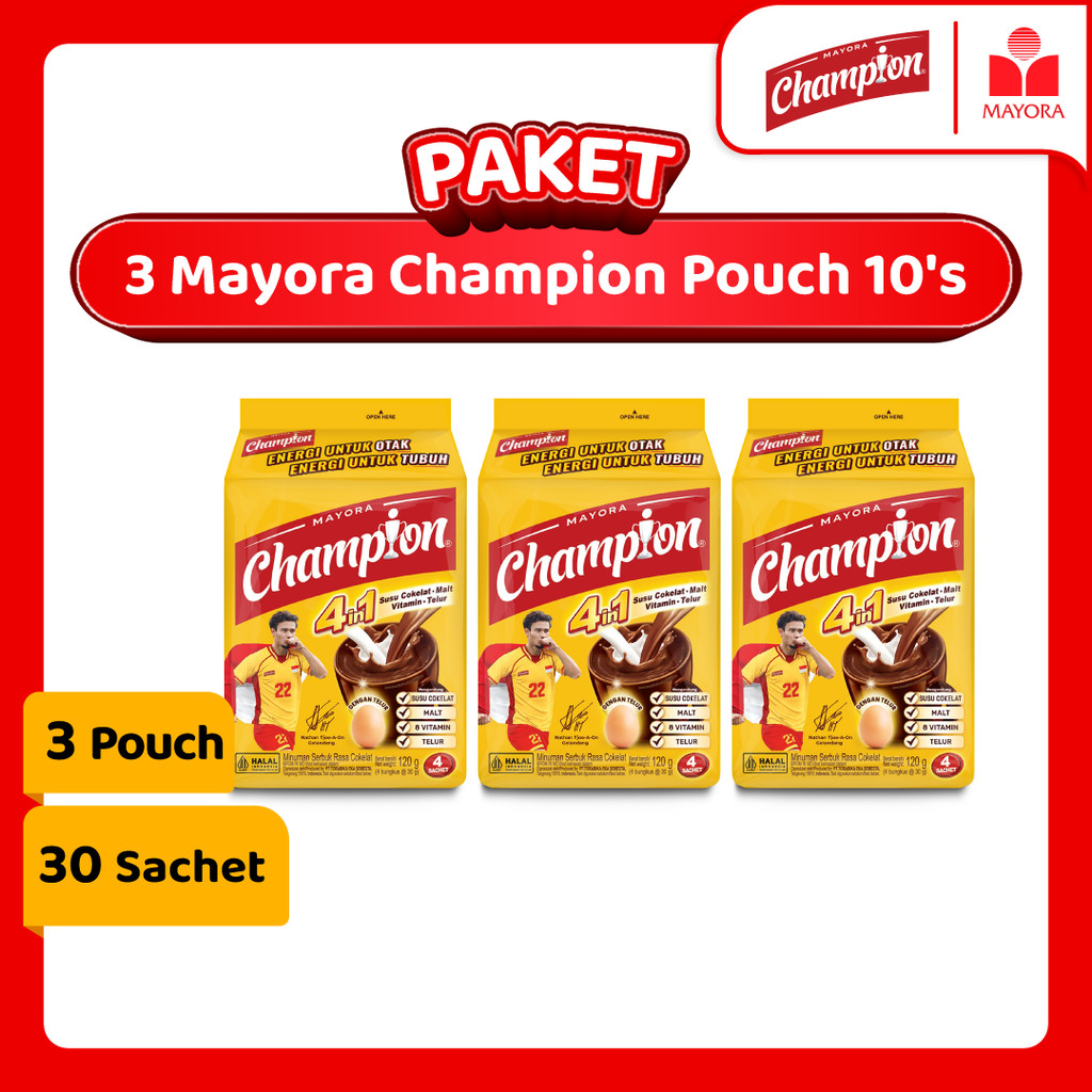 

Paket 3 Mayora Champion Pouch 10's