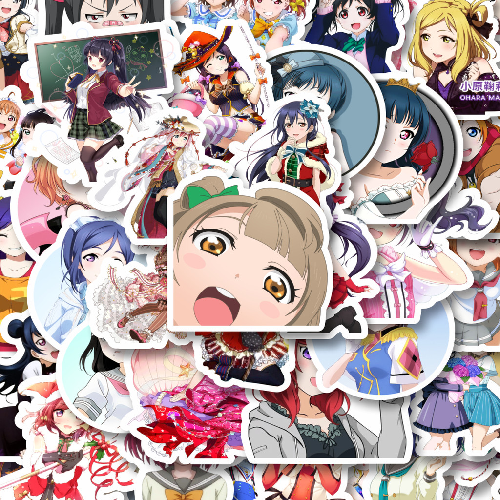 

100PCS Lucu Stiker Anime Series Love Live Character Mix 10 Stiker Aesthetic Stiker Anti Air Stikers Berperekat Waterproof sticker decal buat Motor Helm Buku Journal Koper Casing HP Laptop Botol Minum Hadiah anak