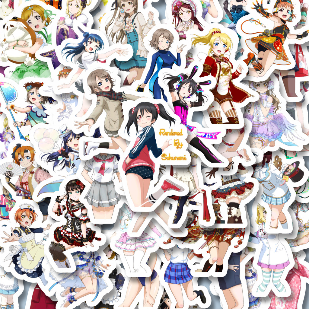 

100PCS Lucu Stiker Anime Series Love Live Character Mix 6 Stiker Aesthetic Stiker Anti Air Stikers Berperekat Waterproof sticker decal buat Motor Helm Buku Journal Koper Casing HP Laptop Botol Minum Hadiah anak
