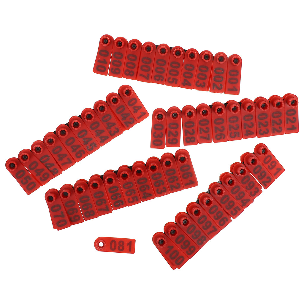 

100pcs Durable Numbered Ear Tags for Cattle Sheep Goats Pigs Animal Identification Labels Farm Supplies Pet Products
