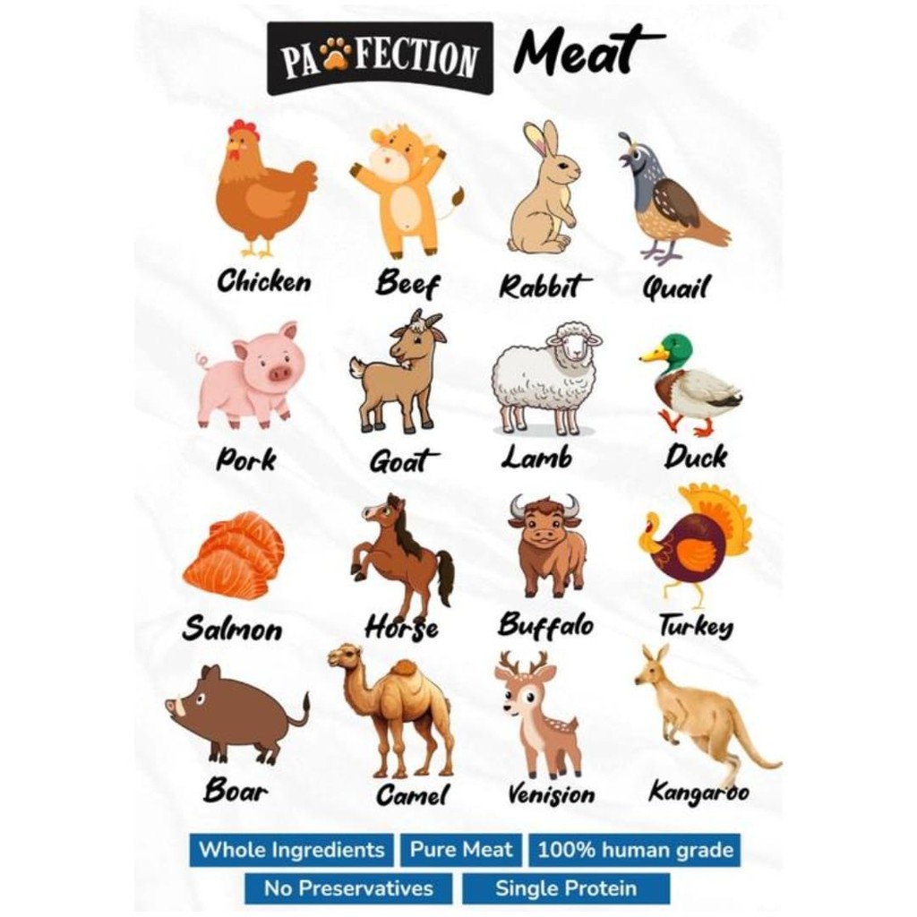 PAWFECTION Natural Slow Cooked Dog Food With Premium Ingredients 5 x 100gr Bundle (Daging Kangguru U