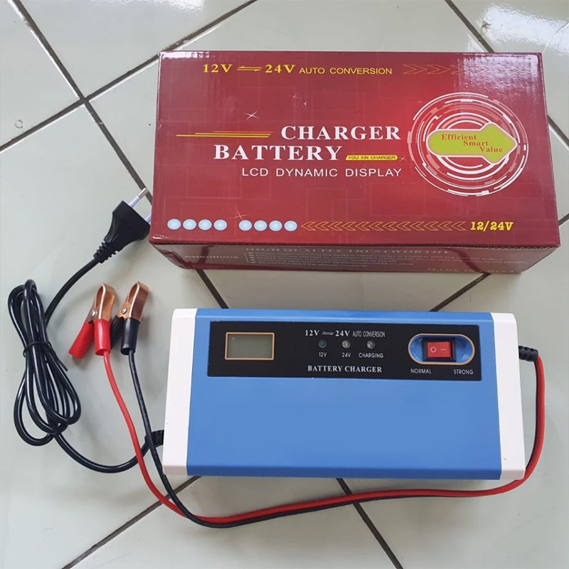 LUNDONGSHOP Charger Aki Mobil Motor 12V-24V 10A/ Charger Aki Portable 12V-24V 10A Mobil dan Motor LC