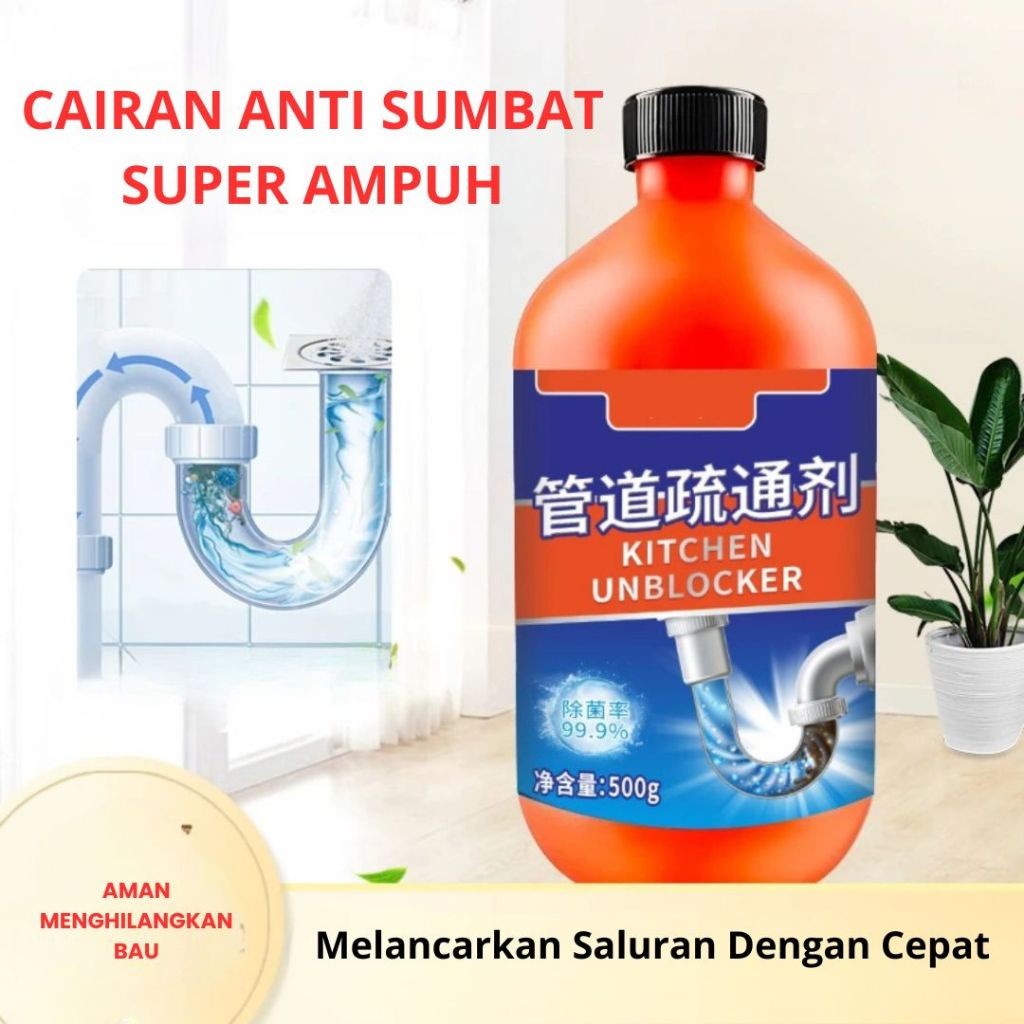 Cairan Anti Mampet  500Ml | Cairan Anti Tumpat WC | Pembersih Pipa Tersumbat Solusi Saluran Mampet T