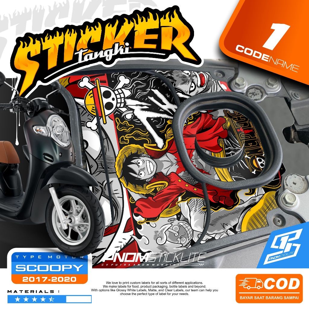STIKER TANGKI SCOOPY 2017 2018 2019 STICKER STRIPING VARIASI TANGKI HONDA SCOOPY 2017 - 2019