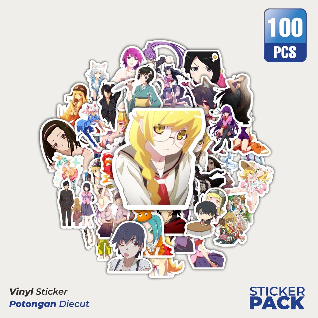 

Super Hemat! 100 PCS Stiker Game Series Monogatari Karakter Mix 5 Waterproof Aesthetic- Untuk Laptop, Motor, dan Helm - Paper Stationery Pack