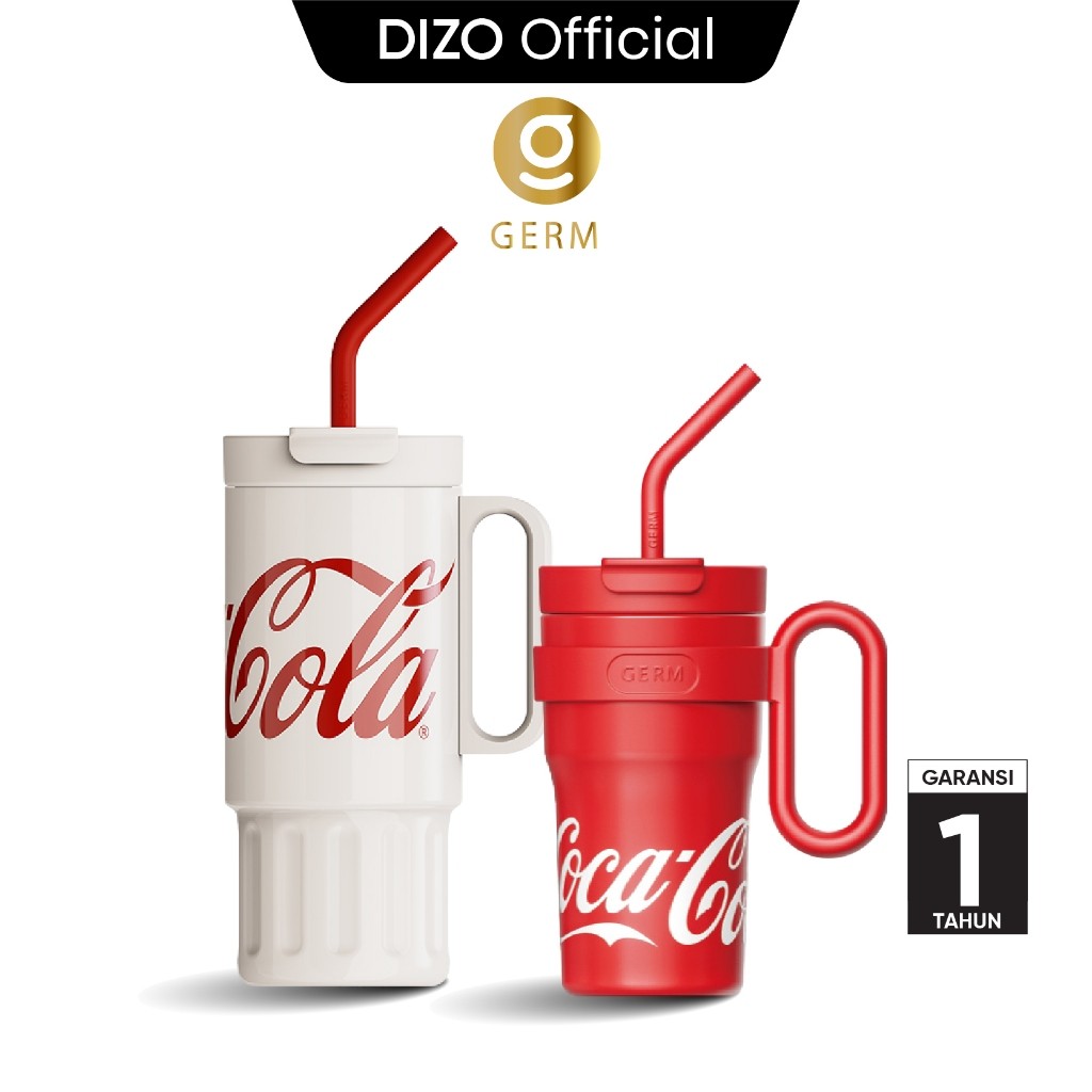 GERM Coca-Cola Co-Branded S31603 Termos Baja Tahan Karat Cangkir Kopi Portabel Cangkir Termos TERLAR