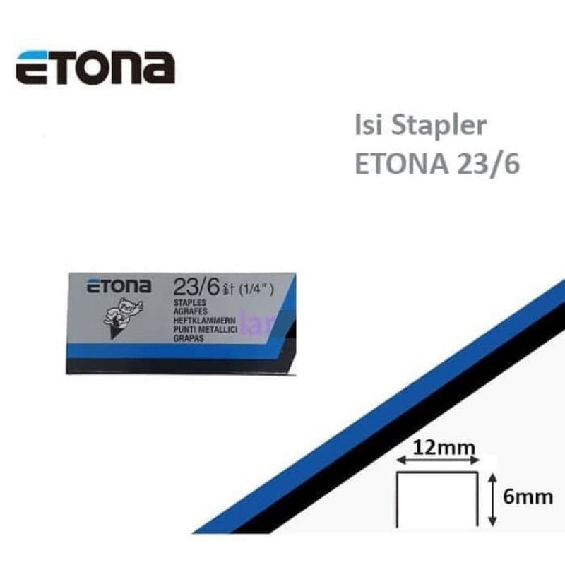 

Isi Staples Etona 23/6 ( 1 kotak )
