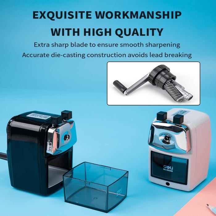 

DELI RAUTAN PUTAR / RAUTAN MEJA 3D STAINLESS ROTARY PENCIL SHARPENER - Hitam