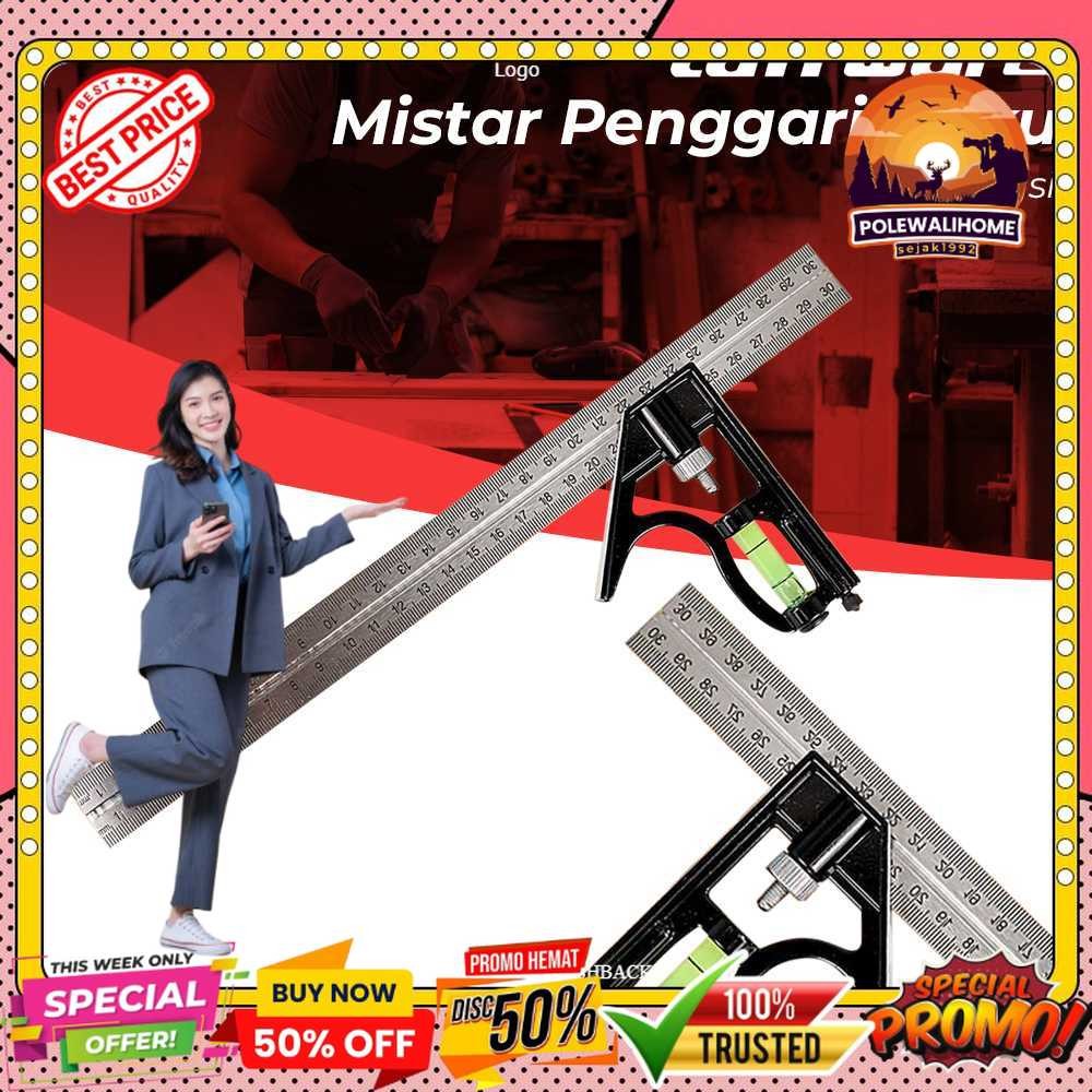 

Taffware Mistar Penggaris Siku Adjustable Angle Ruler Waterpass 305mm - ZEAST