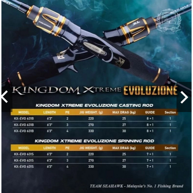 ZONA PEMANCING - Joran Seahawk Kingdom EXtreme Evoluzione 631/632 Spinning dan Casting