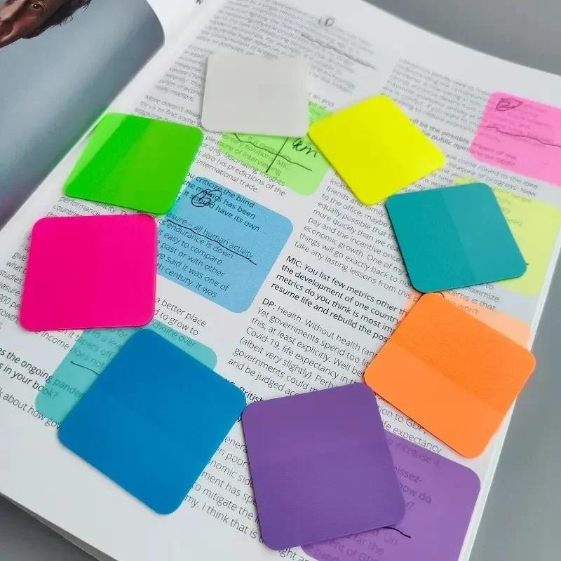 

160 Sheets 8Colors Transparent Sticky Notes Waterproof Sticky Tabs N times stickers Memo Pad School Stationery Office Supplies