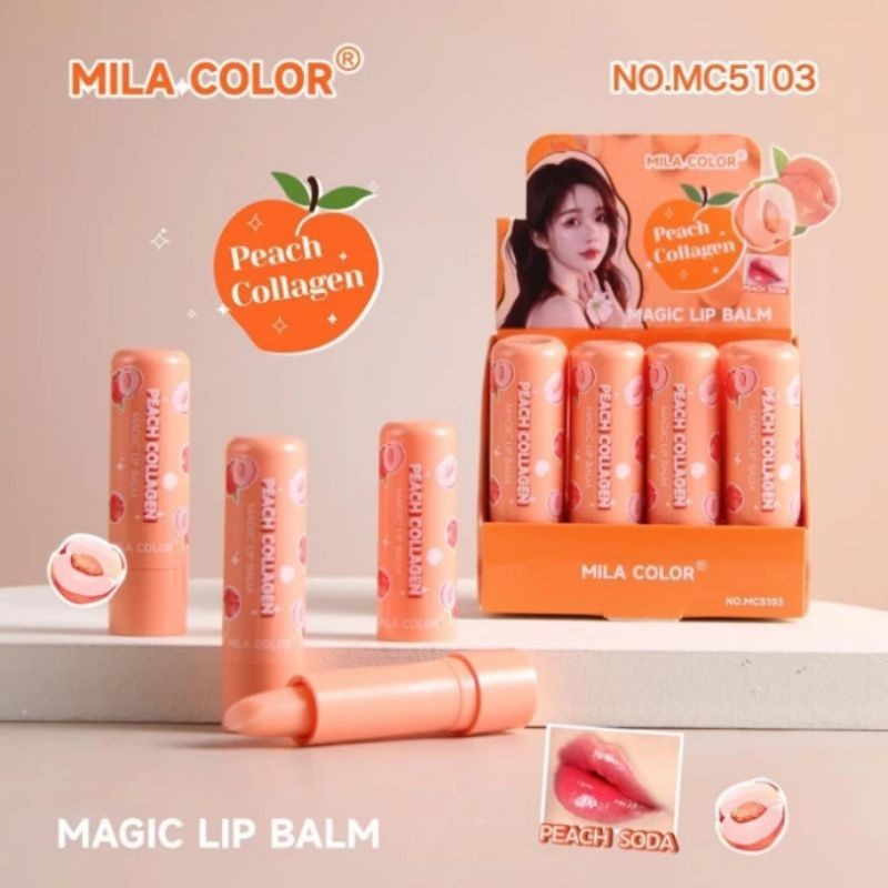 JJ Magic Lip Balm Peach Collagen Lipstick Mila Color