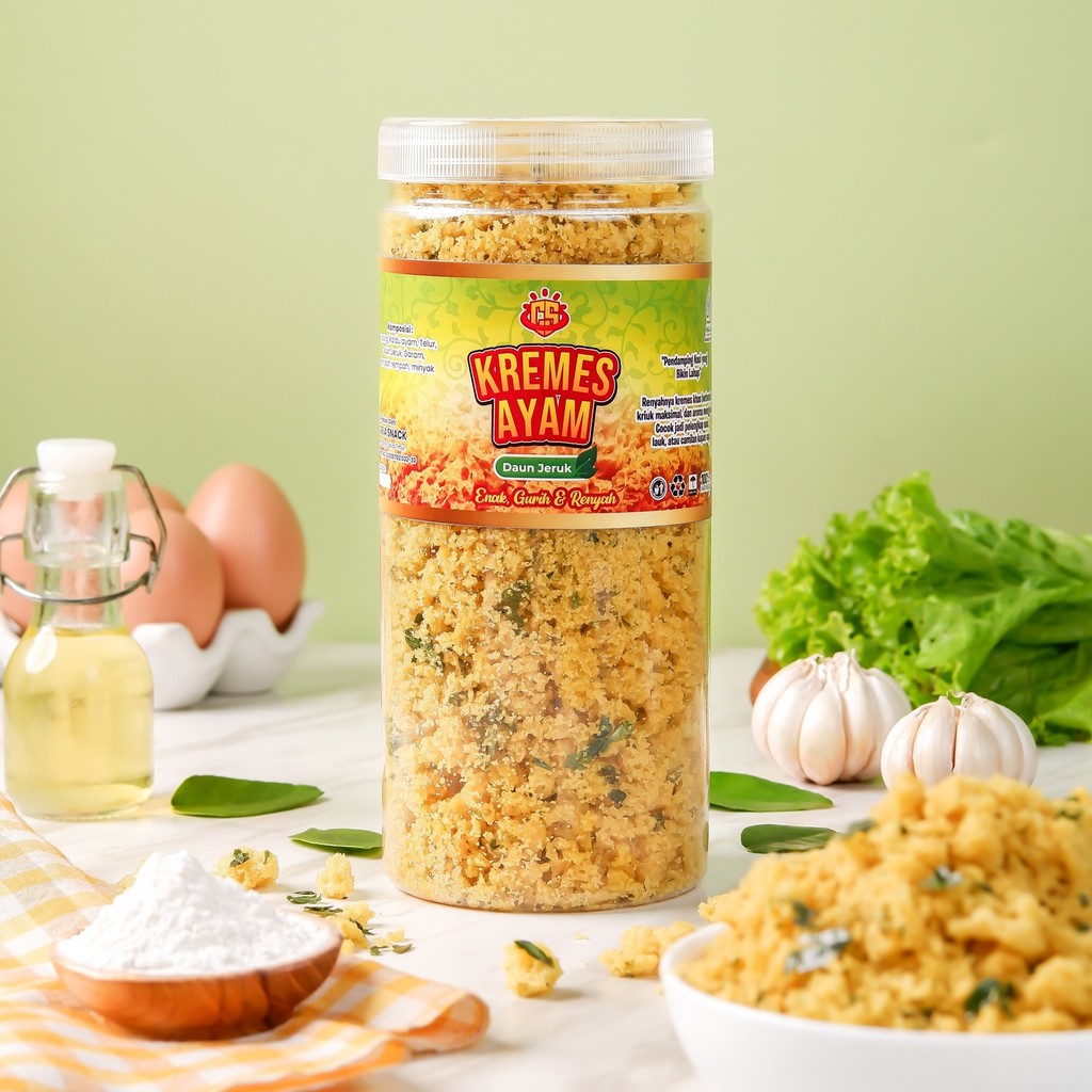 

Ceria Snack - Kremes Ayam Daun Jeruk 300Gram | Kremesan Ayam Daun Jeruk 300Gram