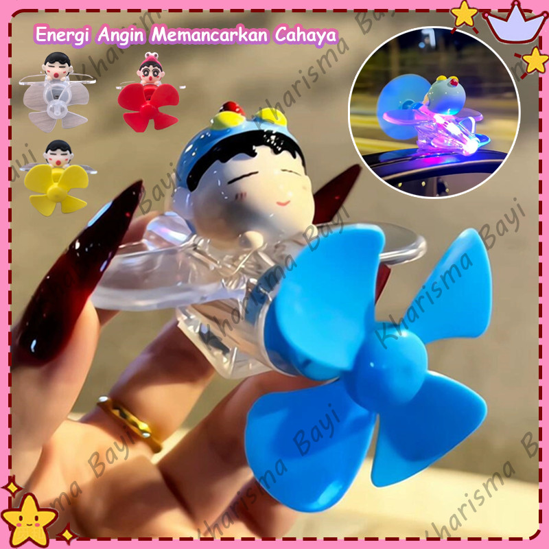 KHARISMA Pesawat Lampu LED Pesawat Mainan Pembangkit Listrik Tenaga Angin Lampu Dekorasi Motor Pesaw