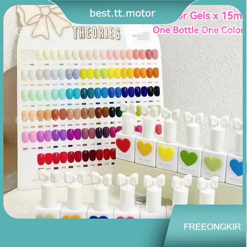 Sansu 58 Color UV Gel Nail Polish Set 15ml - Macaron Sweetheart Series with Conspiracy Theory Botol 