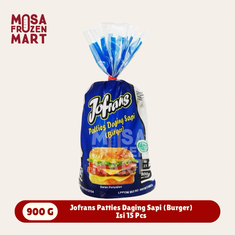 

Jofrans Patties Burger Daging Sapi 900 Gram Isi 15 Pcs