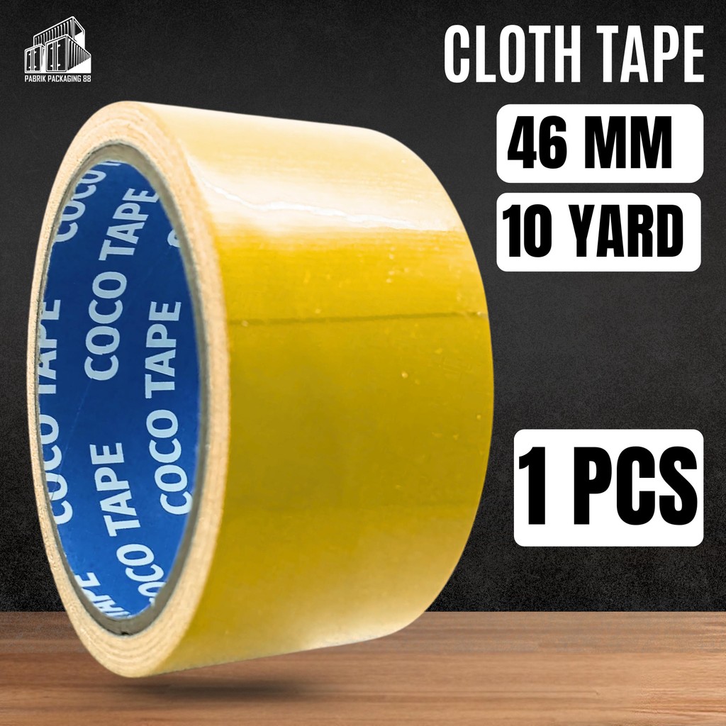 

Cloth Tape Lakban Isolasi Kain Linen Jilid Hitam 2 Inch 45mm 7 M Meter