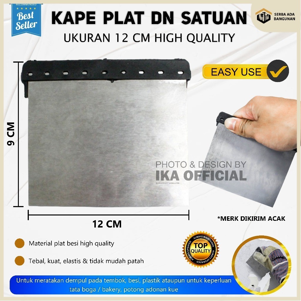 SAB Kape Skrap Logam Putty Scraper Skrap Besi Satuan Per Pcs Murah 9 x 12 cm / Kape Scrap Besi Biasa