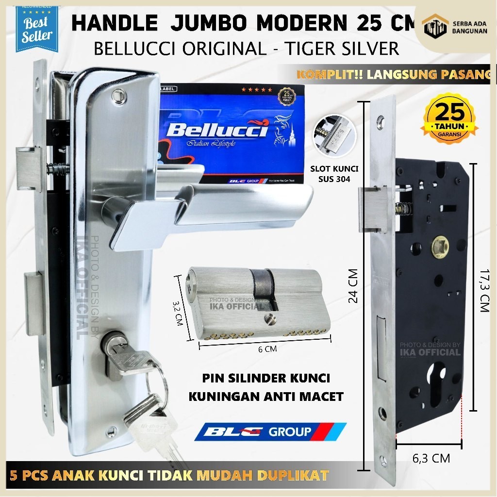 SAB Kunci Pintu Besar Bellucci TIGER NP Handle Pintu Bellucci Tiger NP / Kunci Bellucci tiger NP / K