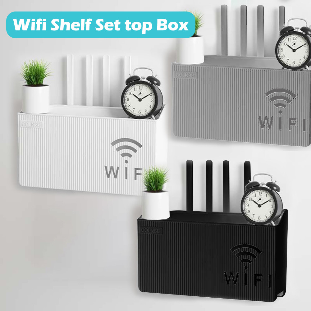 Rak Kotak Wifi Tempat Wireless Wifi Router Dekorasi Dinding Minimalis Serbaguna Rak Dinding Gantung 