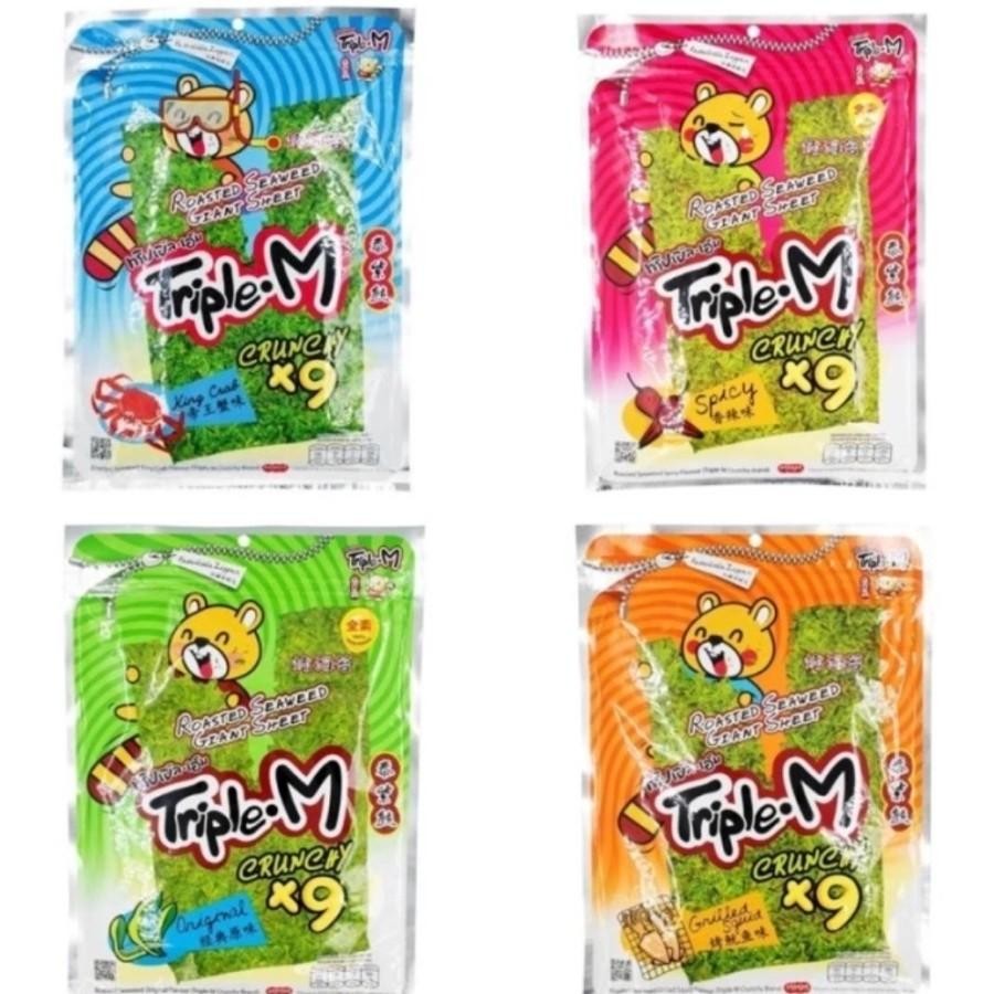 

Triple M Big Sheet Crunchy Roasted Seaweed Nori Rasa Original / Spicy / Squid / King Crab