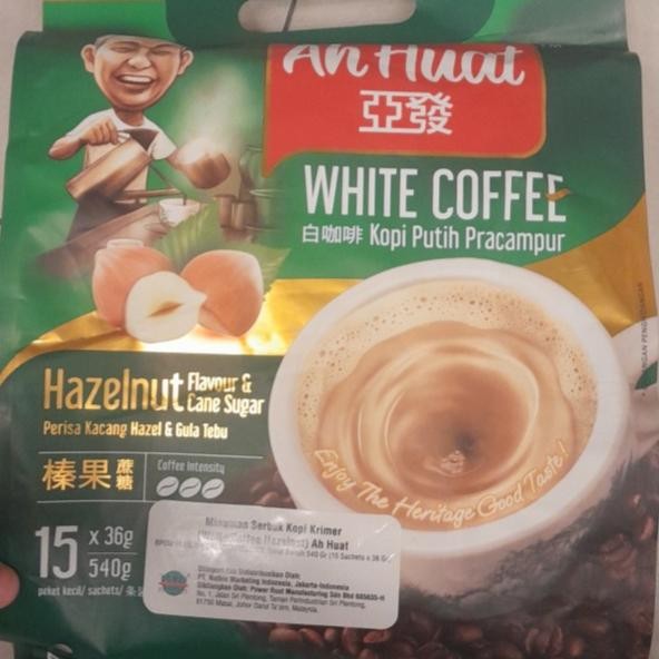 

Ah Huat White Coffee Hazelnut & Cane Sugar Kopi Sachet Import ( 15 Sachets )