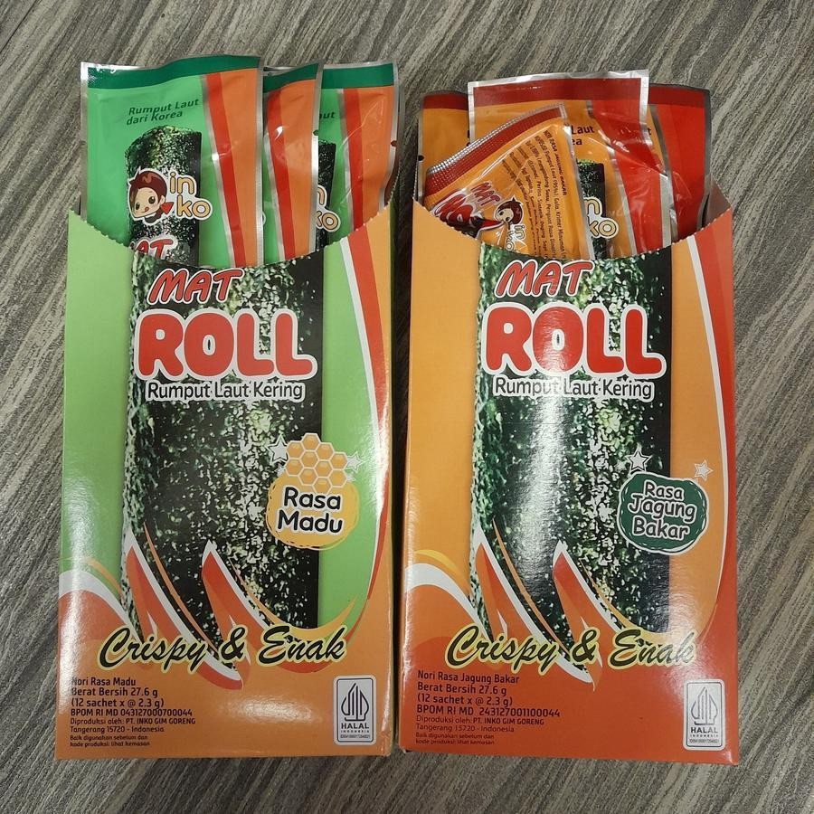 

Inko Mat Roll Seaweed Nori Snack Rumput Laut Crispy Rasa Jagung Bakar / Honey Madu ( isi 12 )