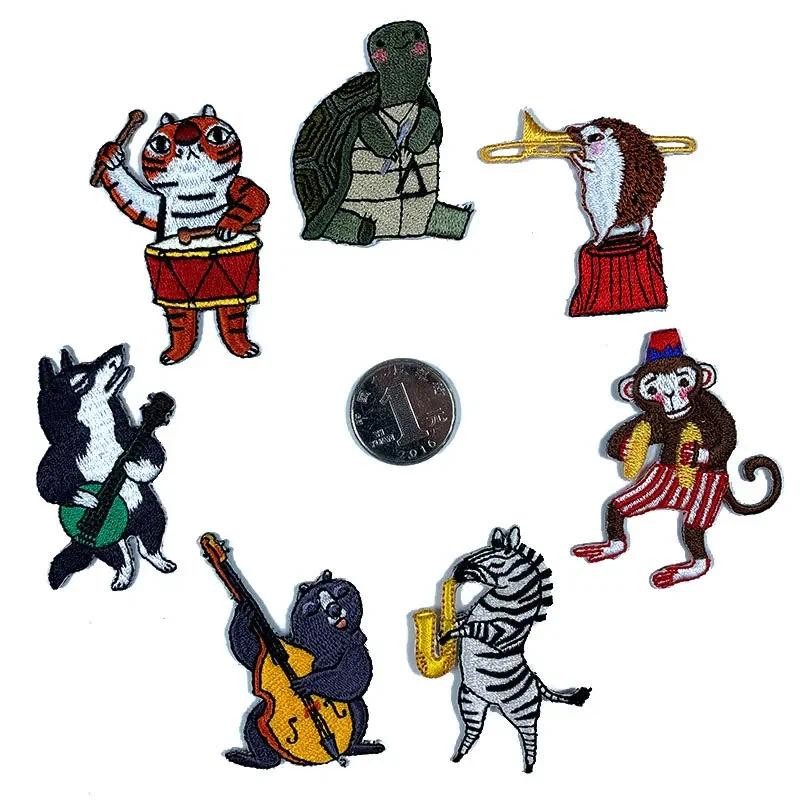 

Exquisite Burnt Edge Small Animal Band Cloth Sticker Cartoon Turtle Tiger Children's Clothing Accessories Adhesive Backing