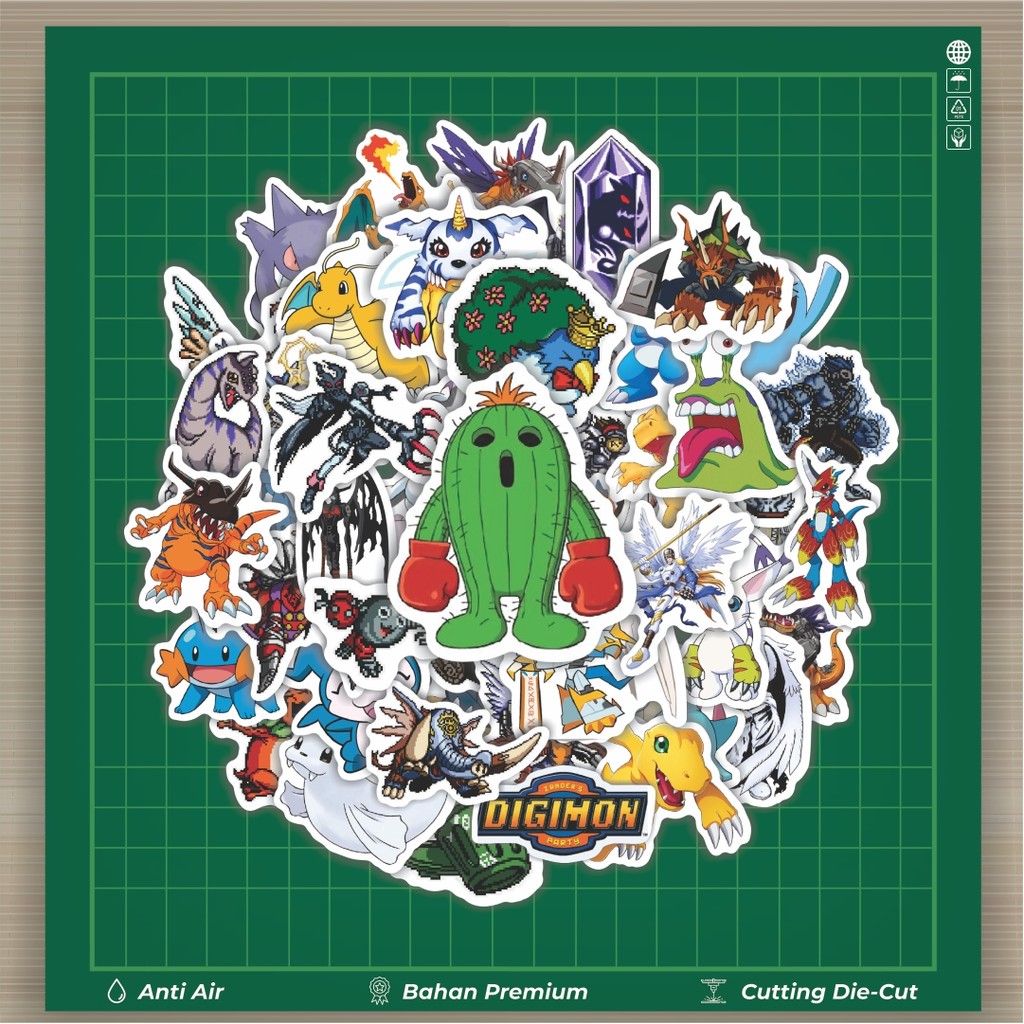

HOT 50 PCS STIKER Stiker Pixel Digimon V73 Stiker Fashion Cars Decal Dingin Kartu Album Custom Vinyl Anti Air- Sticker Aesthetic Buku Journal Koper Casing HP Tablet Laptop Helm Motor Botol Minum