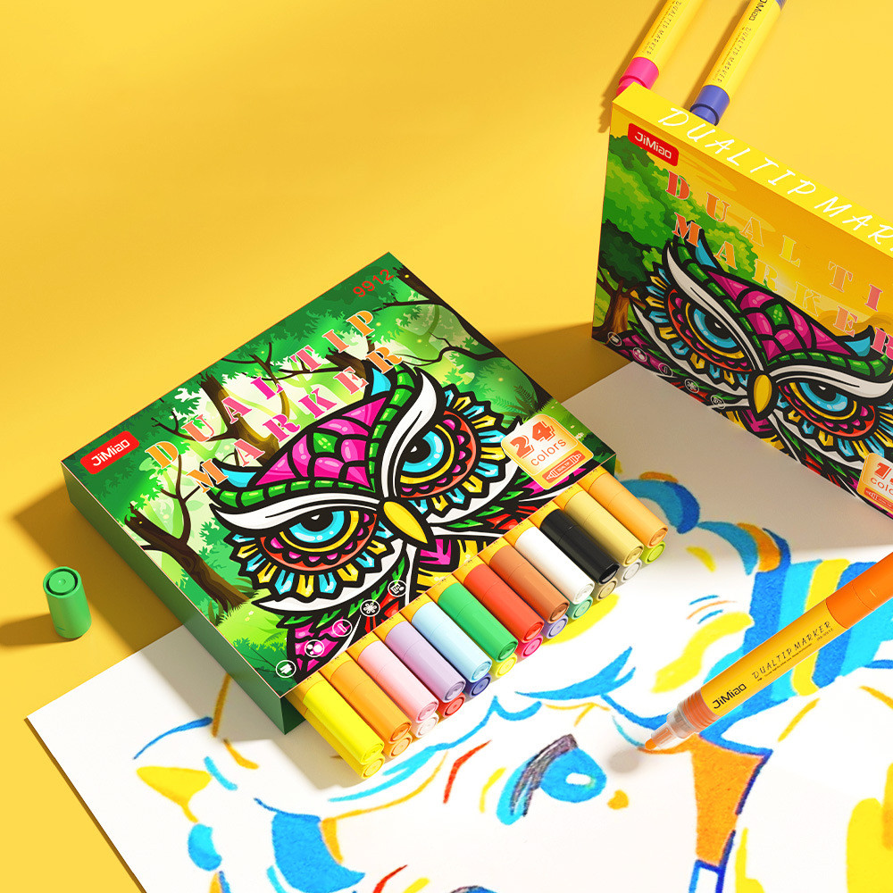 

12/24 Colors Art Markers Colorful For Painting Drawing On Rock Paper Metal For Children Gift Art Stationery School Supplies.