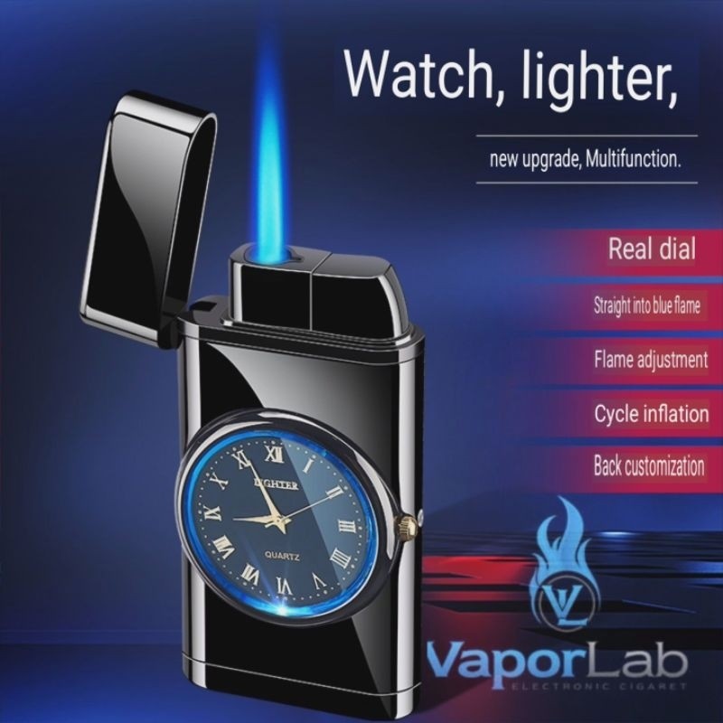 mancis korek api bara model jam watch lighter unik murah bisa diisi ulang