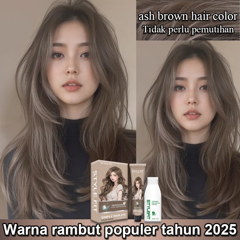 【Obral Panas 2025】STYLE FIT ash brown hair color 200ml Menangani masalah warna tak menonjol（pewarna 