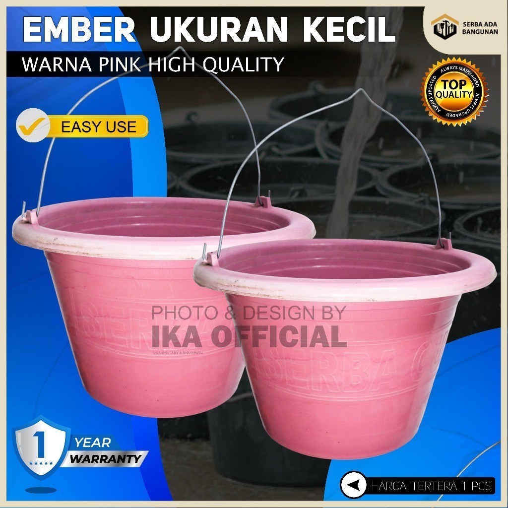 SAB Ember Plastik WARNA KECIL PINK Ember Cor Anti Pecah | Ember Bangunan BESAR- HARGA PABRIK DIJAMIN