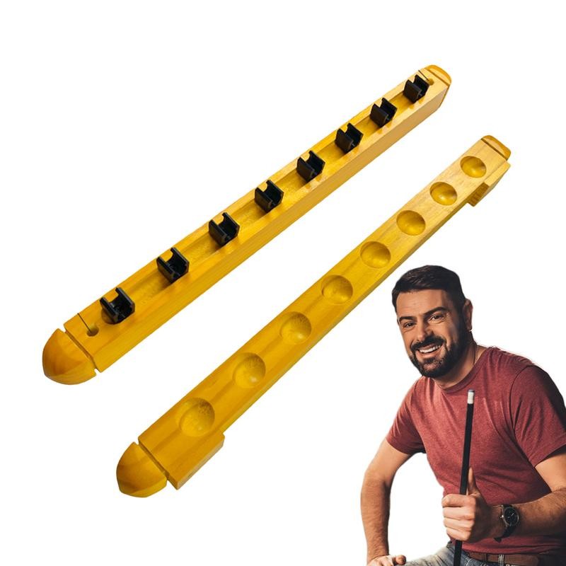 Pool Stick Holder 2pcs Pool Cue Wall Rack Wooden Pool Cue Rack Wall Mount For 8 Cues Sticks Storage 