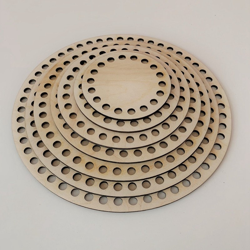 

7size Round Wooden Base for Crochet Basket Base Circle